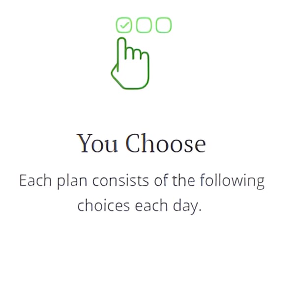 Green outline of a hand pointing to a checked box, with two empty boxes next to it.