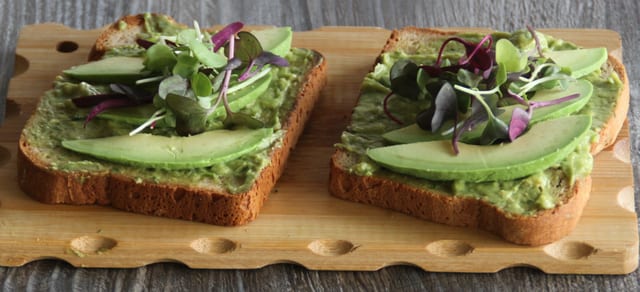 Smashed Avocado on GF Toast.